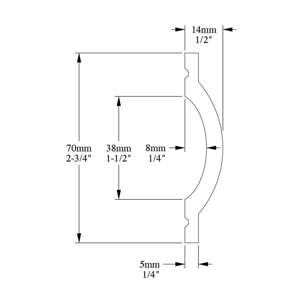 Architectural Products by Outwater L.L.C. 1/2 in D x 2-3/4 in W x 78-3/4 in L Primed White Plain Polyurethane Panel Moulding (Set of 2)