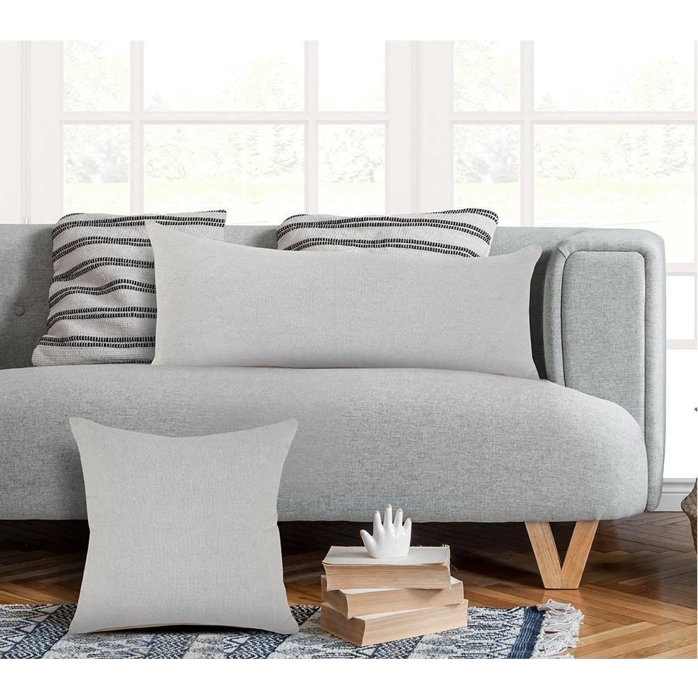 Ox Bay Tatum 20" x 20" Light Gray Solid Cotton Adult Decorative Throw Pillow