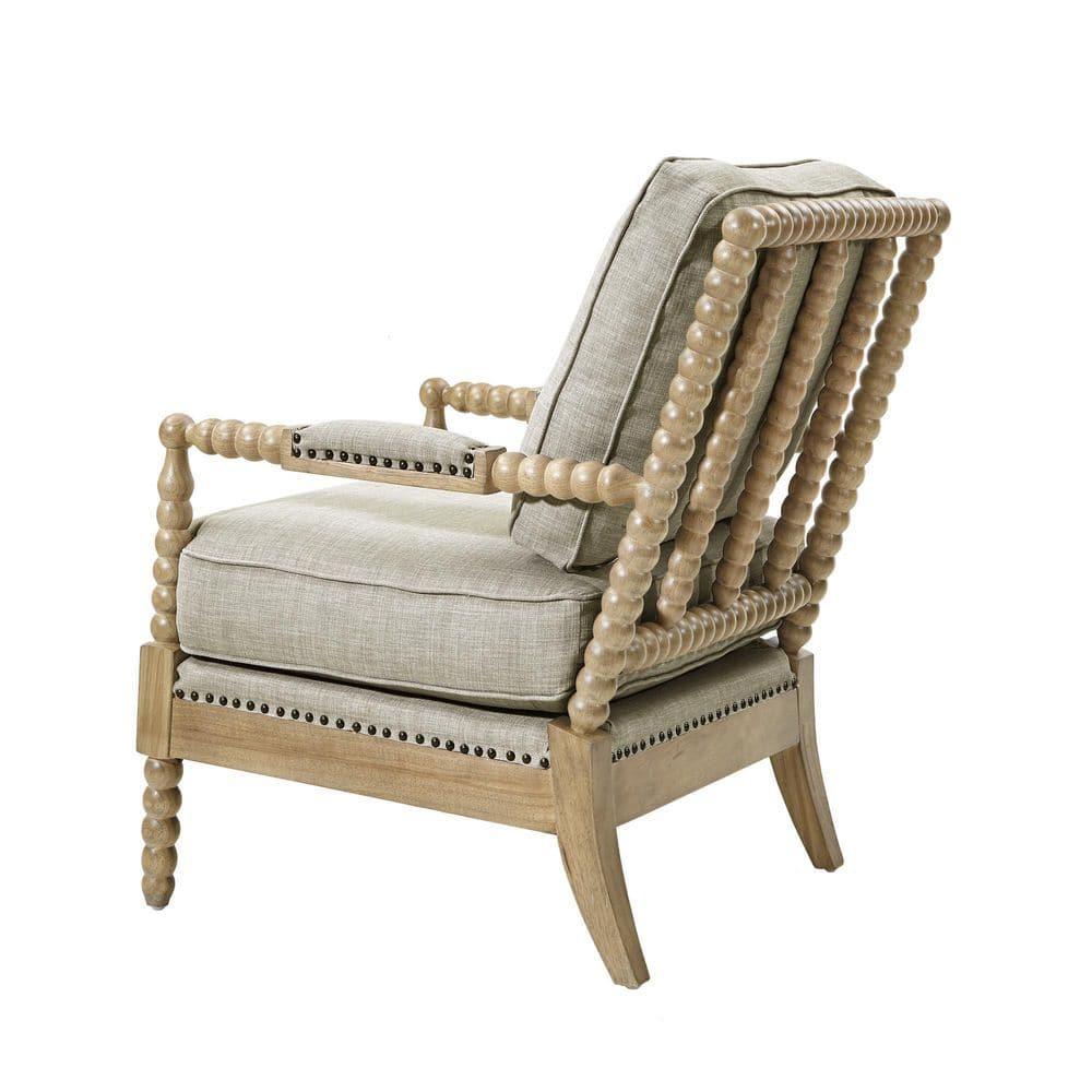 Madison Park Lyla Accent Chair Beige: Upholstered, Plywood Frame, Removable Cushions