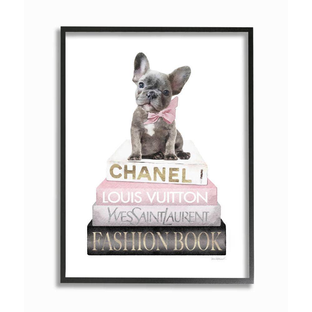 Stupell Industries " Dashing French Bulldog And Iconic Fashion Bookstack "