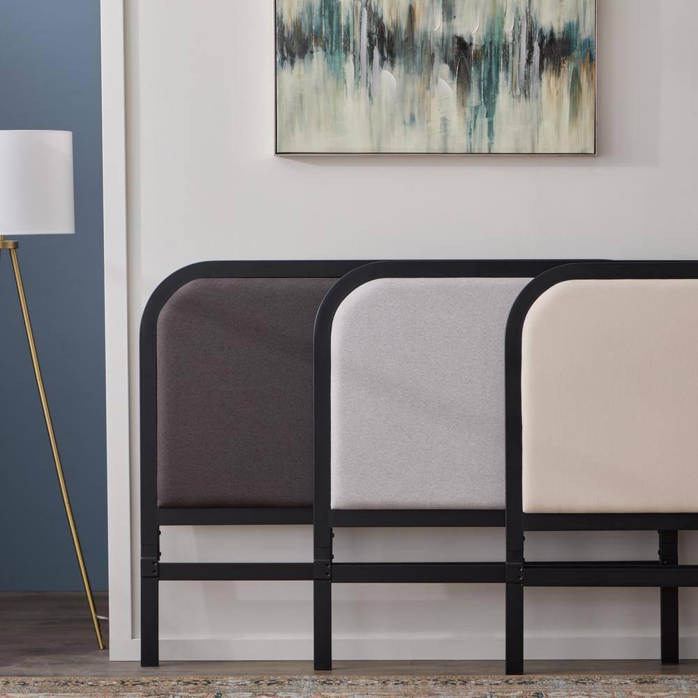 Brookside Metal Bed Frame with Rounded Upholstered Headboard
