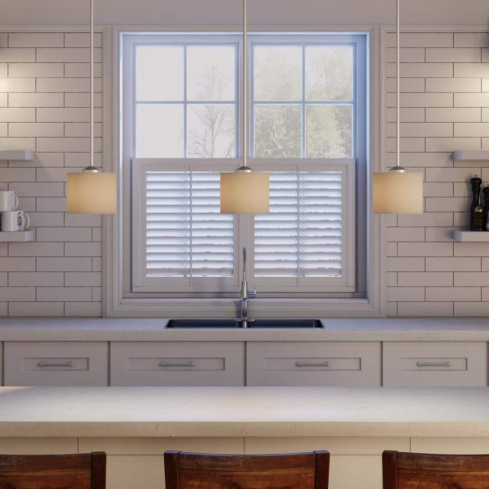 Progress Lighting, Inspire Collection, 1-Light Mini-Pendant, Brushed Nickel, Off-White Linen Fabric Shade