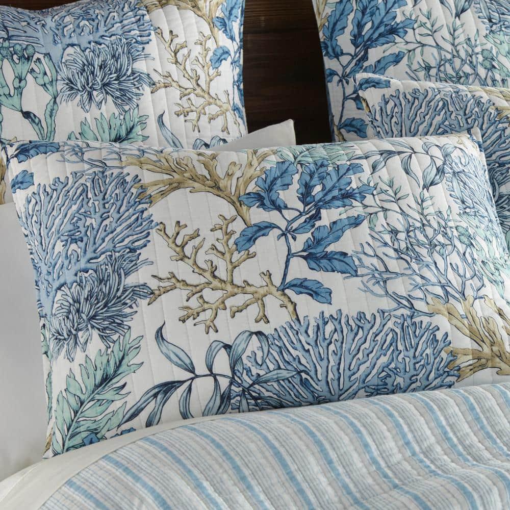 Mahina Quilt Set - Twin/Twin XL Quilt and One Standard Pillow Sham Blue - Levtex Home