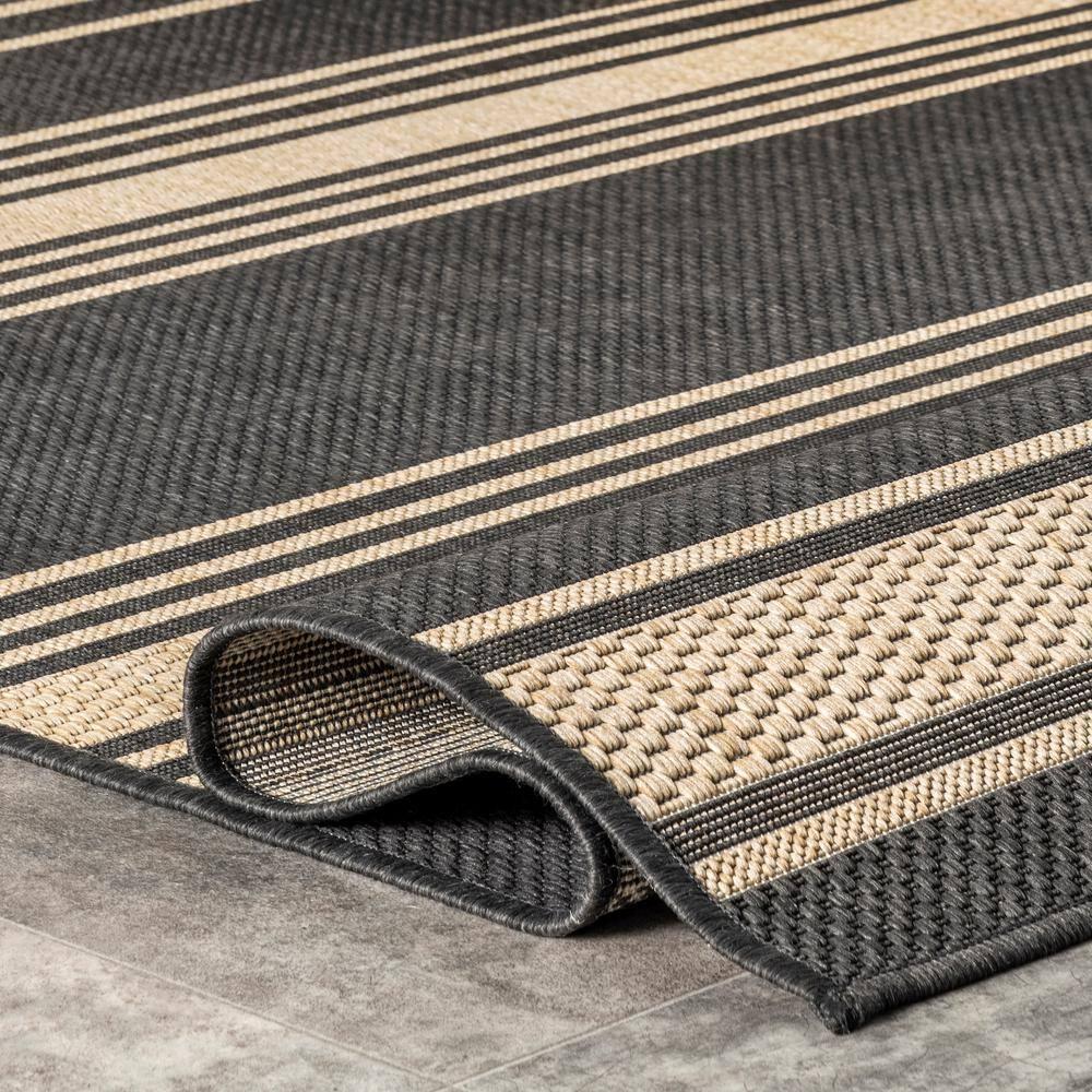 Lauren Liess x Rugs USA - Romy Striped Indoor/Outdoor Area Rug Charcoal 8x10