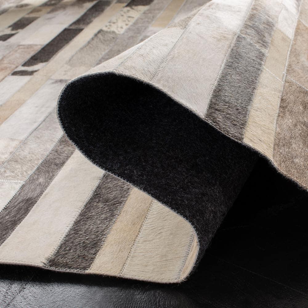 Fazeley Studio Leather Hand Woven Leather Geometric Rug