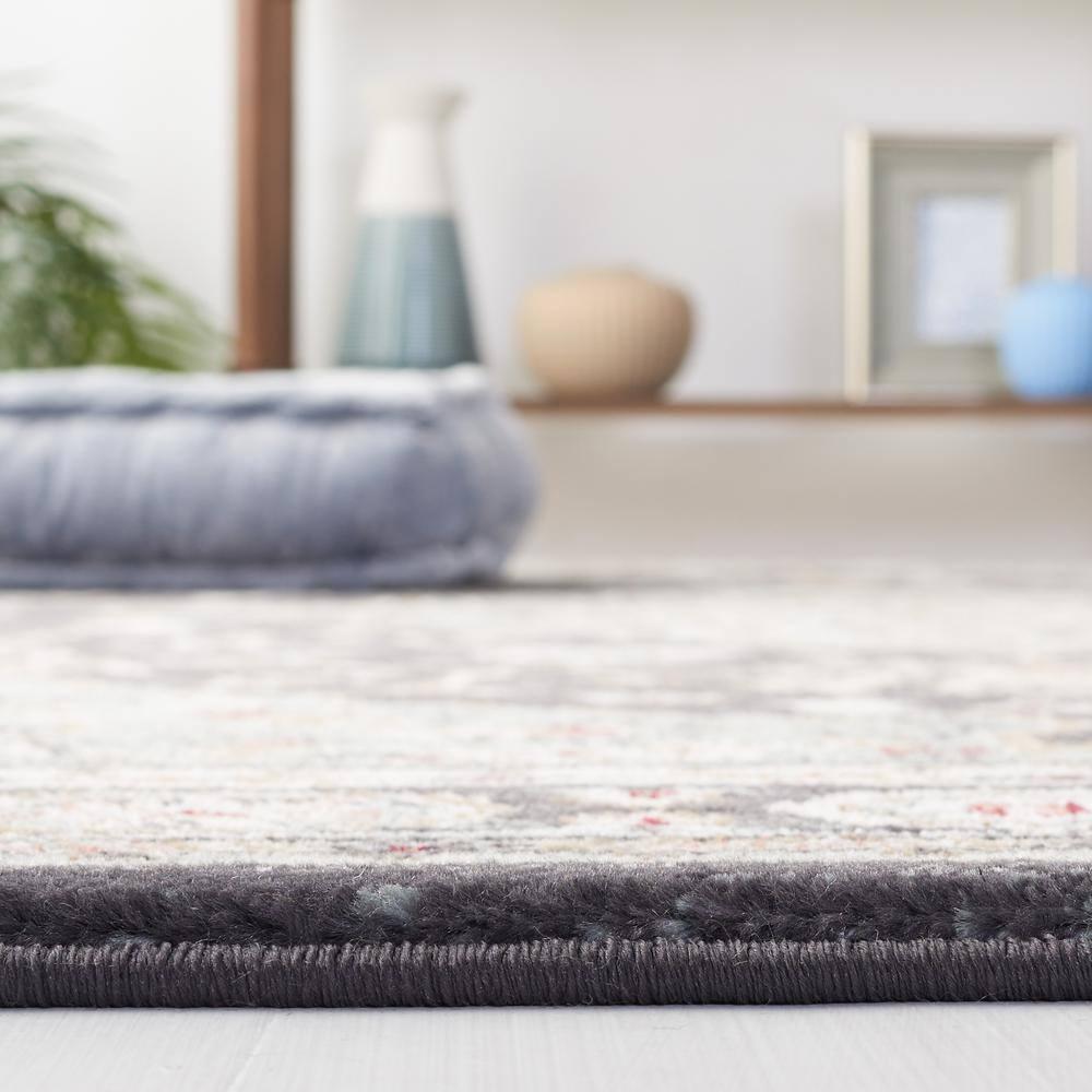 Lyndhurst LNH338 Power Loomed Area Rug - Anthracite/Teal - 7'x7' - Safavieh.