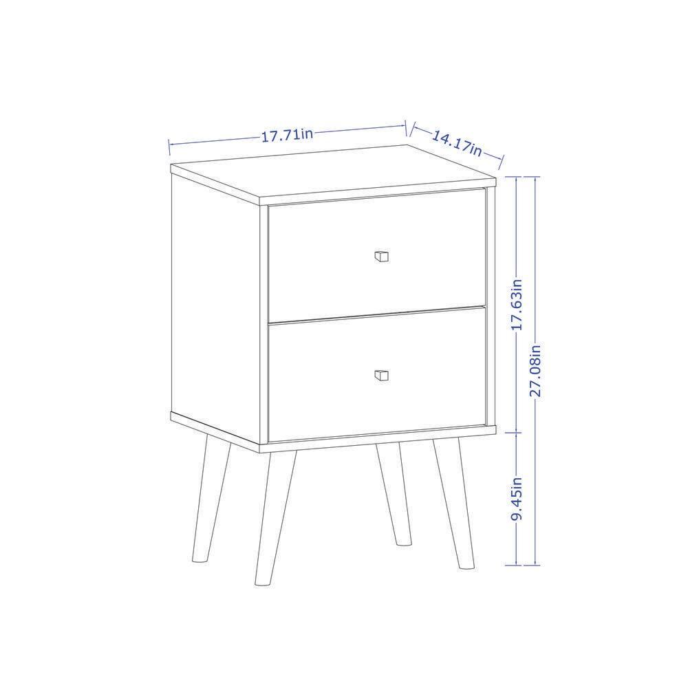 Liberty 2.0 Mid Century Modern Nightstand Rustic Brown - Manhattan Comfort