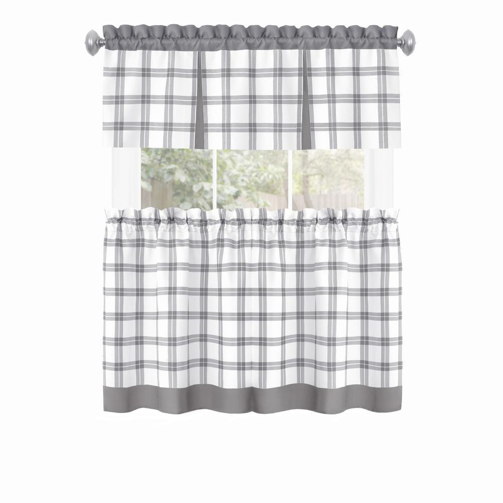 Achim Importing Co Plaid Tailored 58'' W Kitchen Curtain