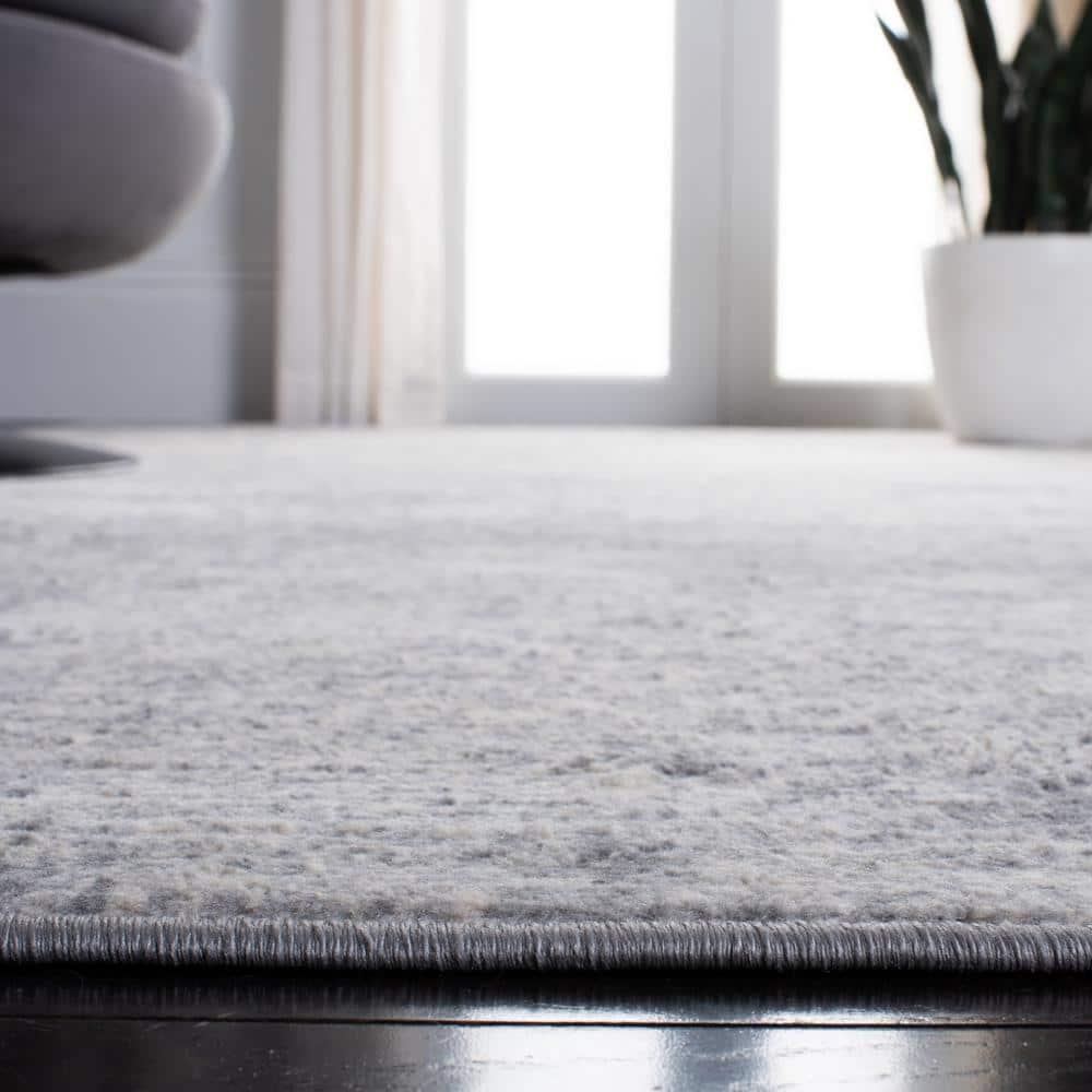 Brentwood BNT822 Power Loomed Area Rug - Grey/Ivory - 9'x9' - Safavieh.