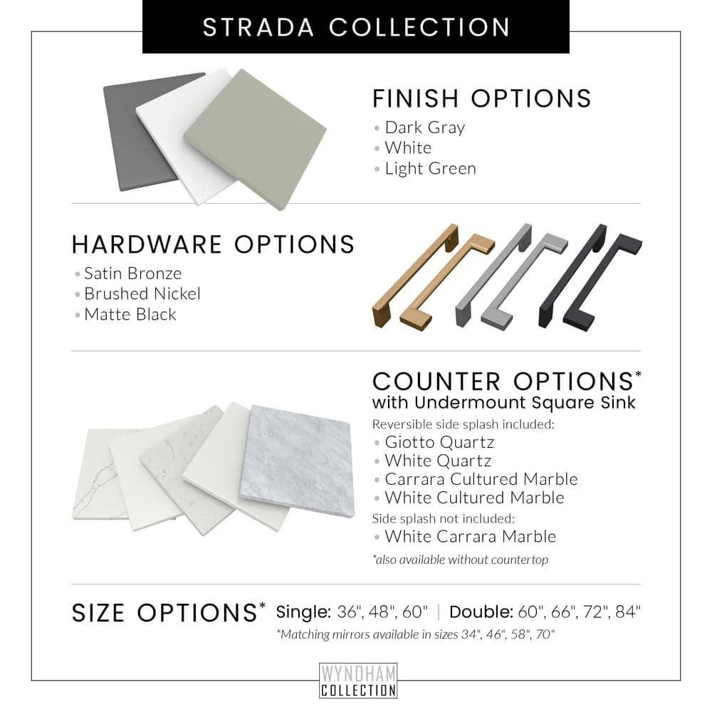 Wyndham Collection 72'' Double Bathroom Vanity with Cultured Marble Top