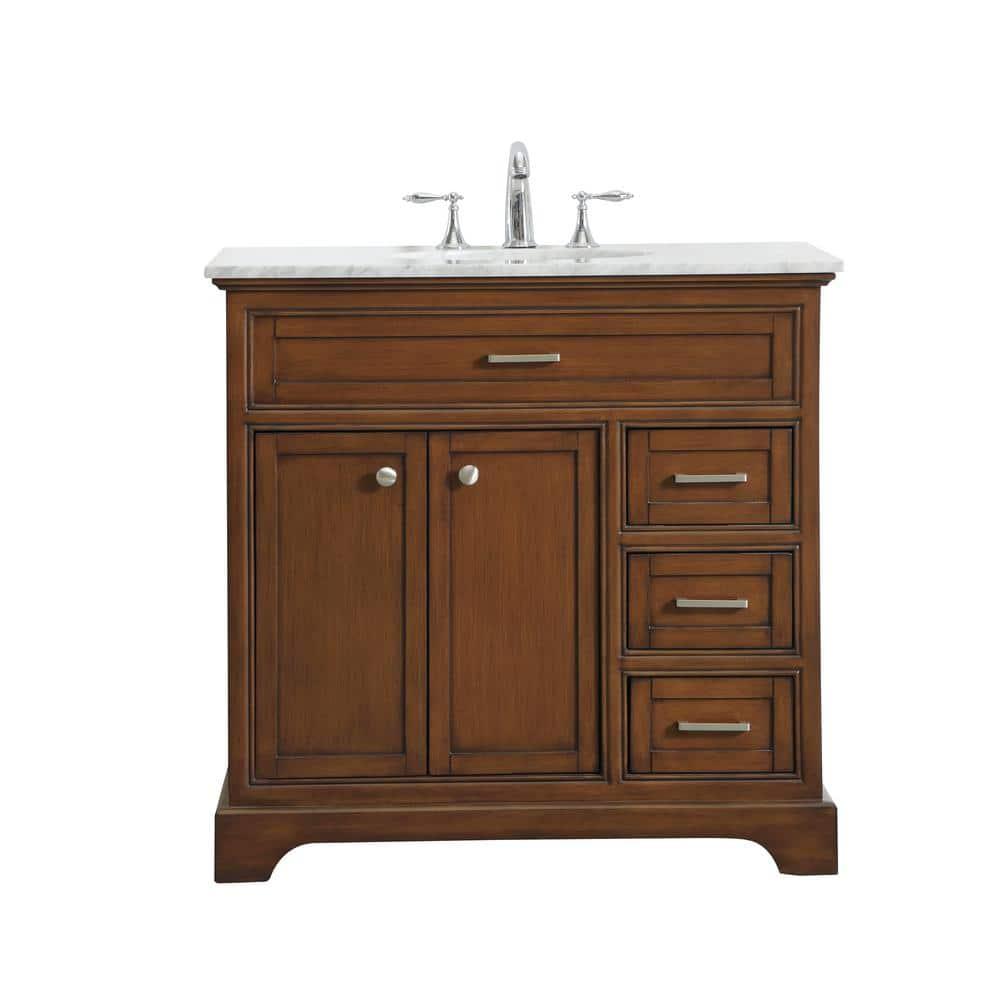 Hermes 36'' Single Bathroom Vanity with Marble Top