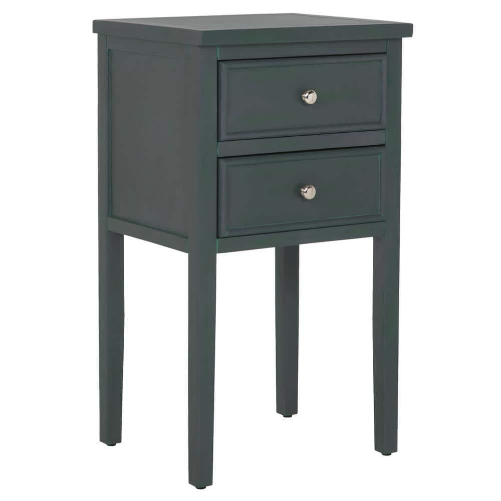 Toby Accent Table with Storage Drawers - Dark Teal - Safavieh.