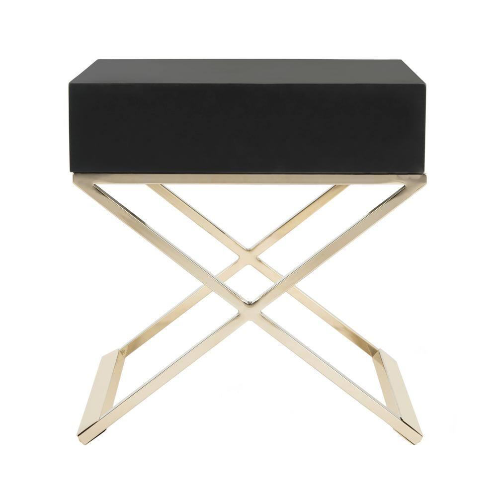Zarina Modern Cross Leg End Table - Black - Safavieh.