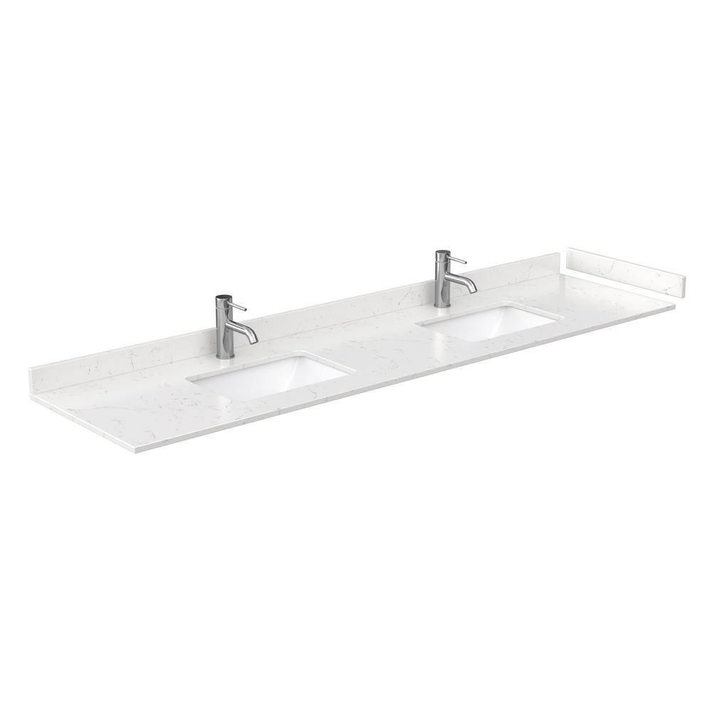 Wyndham Collection Beckett 84" Freestanding Double Bathroom Vanity with Cultured Marble Top