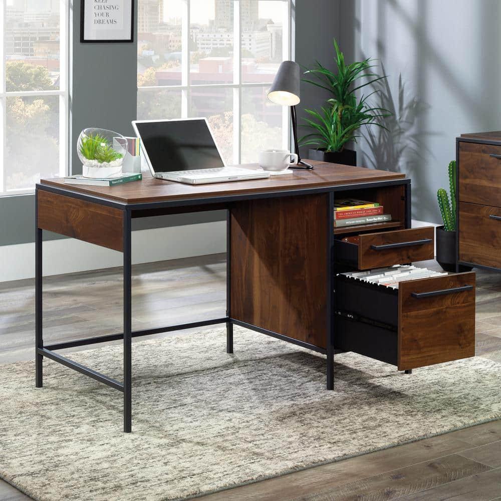 17 Stories Home Office Desk with Drawers and Open Shelf
