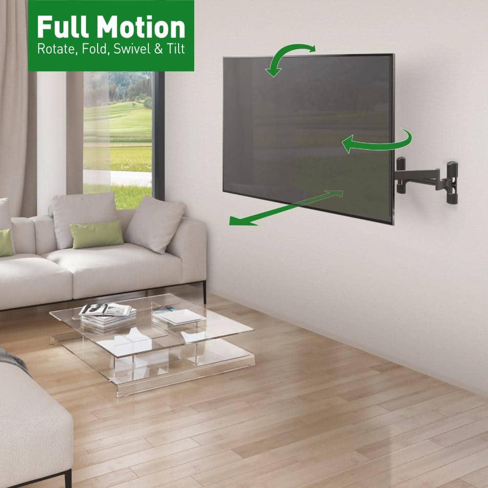 Barkan 13" - 90" Full Motion, Dual Arm TV Wall Mount - Extension, Swivel & Tilt