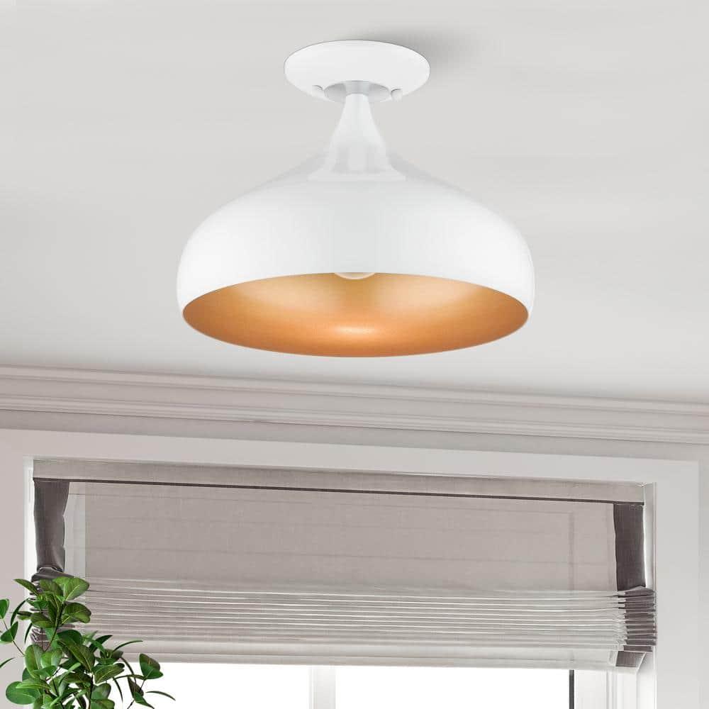 Livex Lighting Amador 1 - Light Semi-Flush Mount in  Shiny White