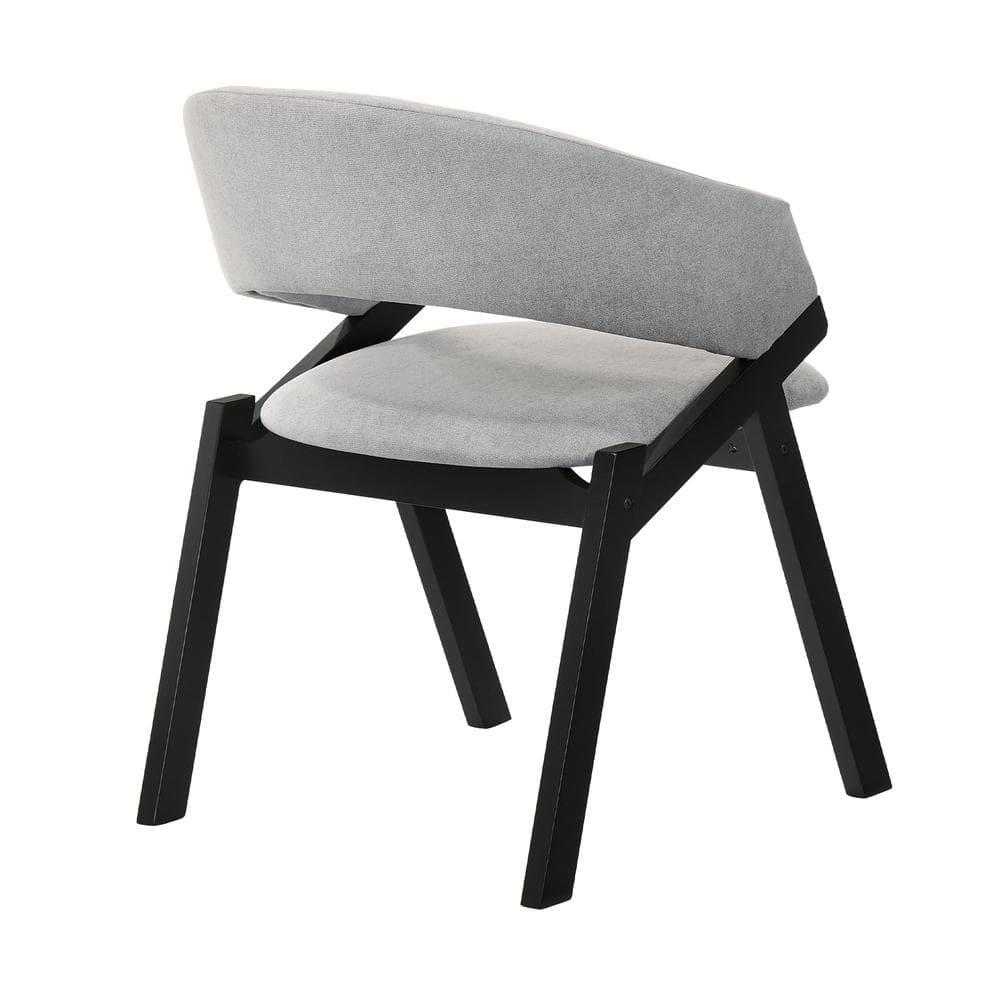Armen Living Talulah 19" Wood Dining Side Chairs in Gray/Black (Set of 2)