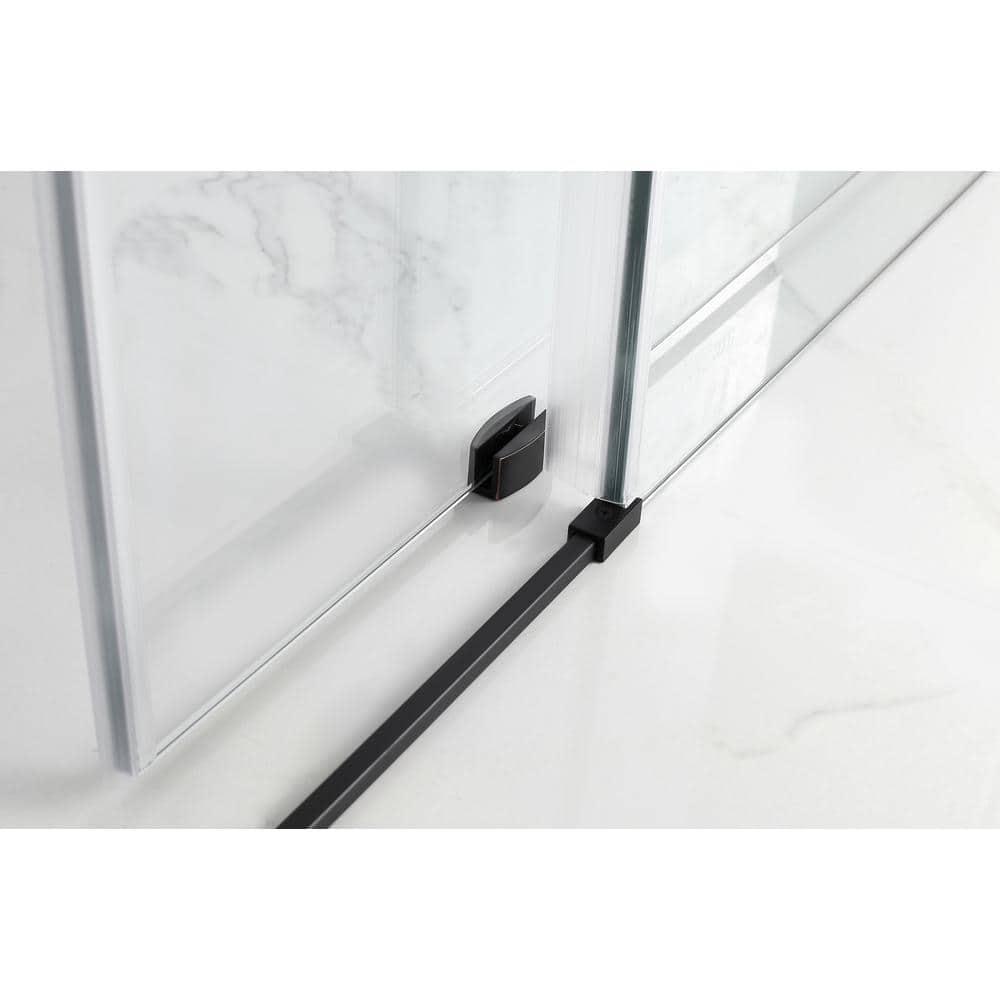 Coraline XL 56" W x 80" H Single Sliding Frameless Shower Door