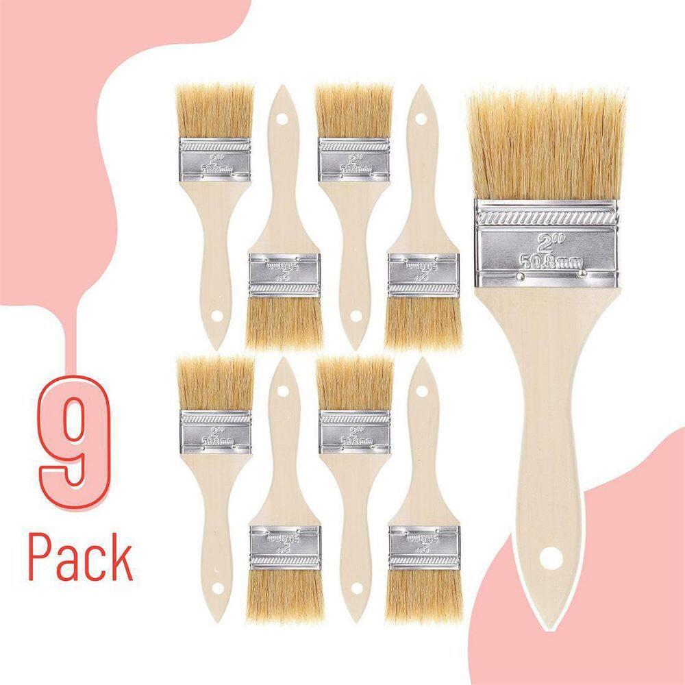 Bates- Chip Paint Brushes, 2 Inch, 9 Pack, Chip Brush, Brushes for Painting, Paint Brushes, 2 Inch Paint Brush, Stain Brushes for Wood, Natural Bristle Paint Brush, Chip Paint Brushes for Paint