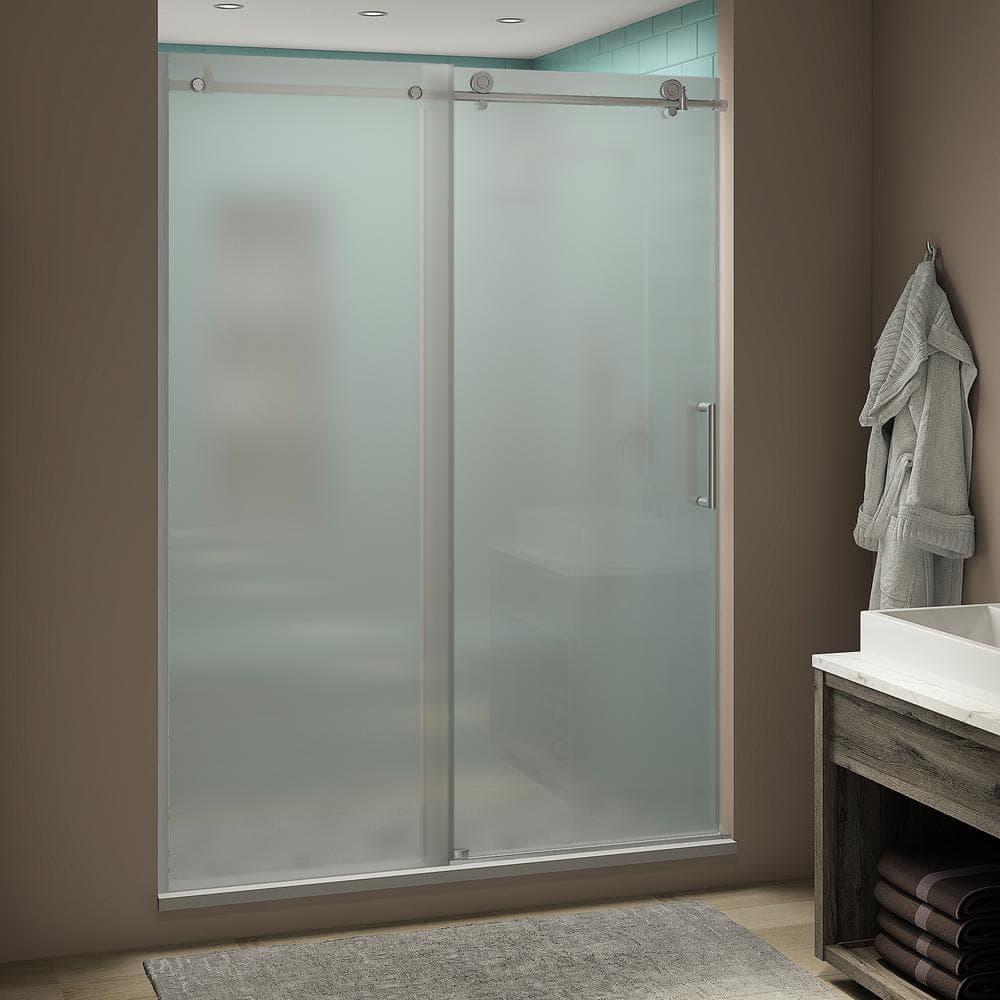 Coraline XL52" W x 80" H Single Sliding Frameless Shower Door