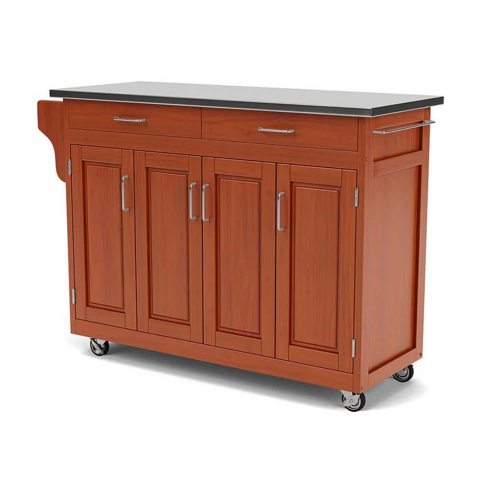 Homestyles Create-a-Cart Wood Rolling Kitchen Cart in Brown