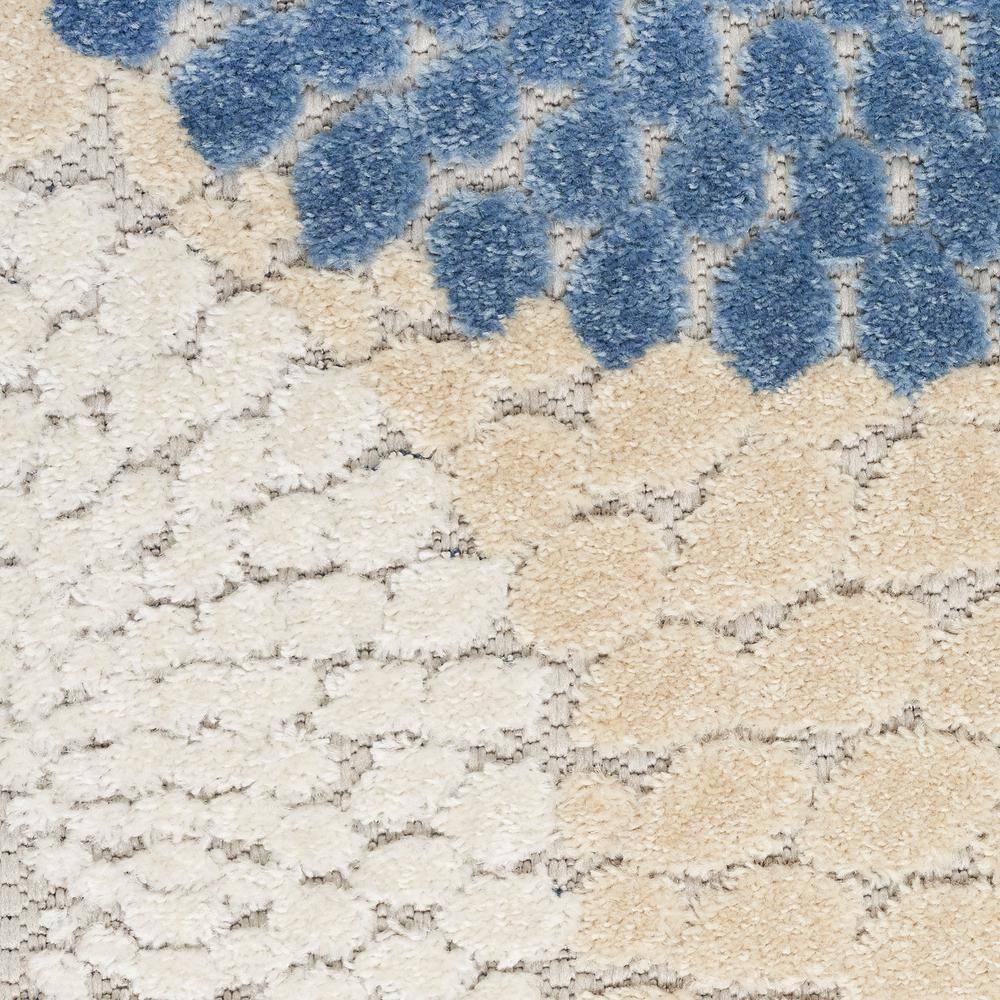 Nourison Aloha Bold Geometric Flatweave High-Low Indoor Outdoor Area Rug Blue/Grey 7'10" x 10'6"