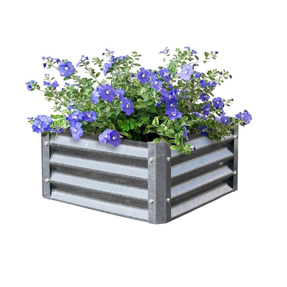 Galvanized Steel 22" Square Low Raised Garden Bed