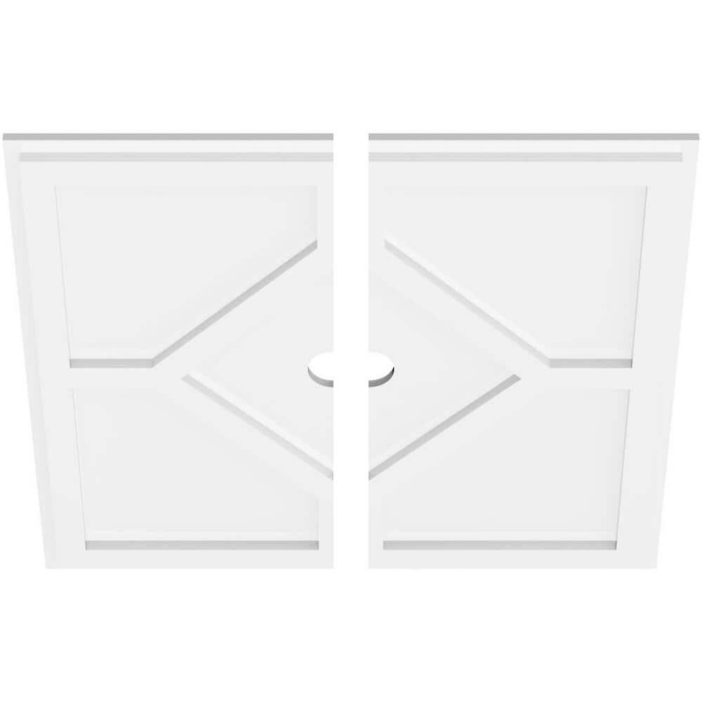 24"OD x 2"ID x 8 1/4"C x 1"P Embry Architectural Grade PVC Contemporary Ceiling Medallion, Two Piece