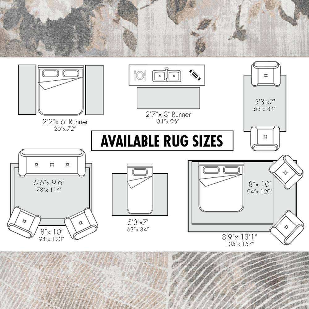Gertmenian Gertmenian Alor Bisa Modern Abstract Gray/Ivory/Tan Polypropylene Indoor Area Rug