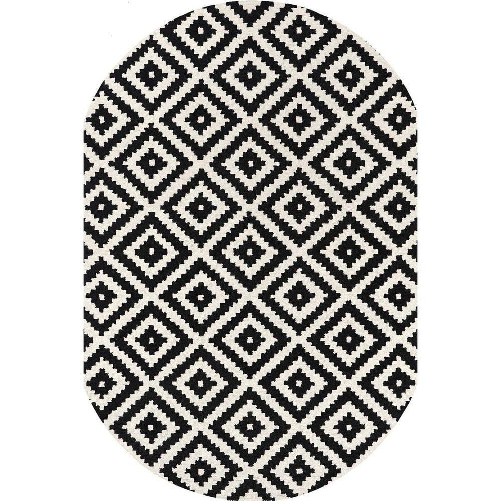 Nuloom Kellee Geometric Oval 8x10 Wool Indoor Area Rug for Living Room Bedroom Dining Room Kitchen, Beige/Brown
