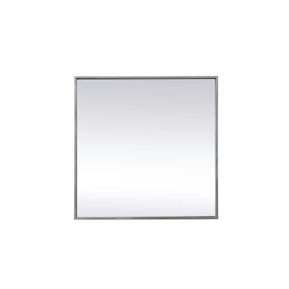 Elegant Lighting Metal Frame Square Mirror 24 inch in Silver