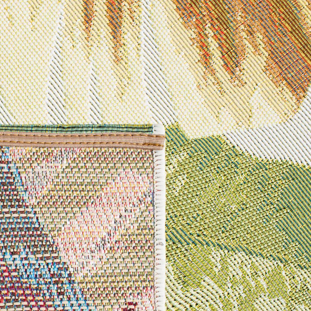 Barbados 500 BAR520 Power Loomed Indoor/Outdoor Area Rug - Gold/Green - 5'3"x5'3" - Safavieh