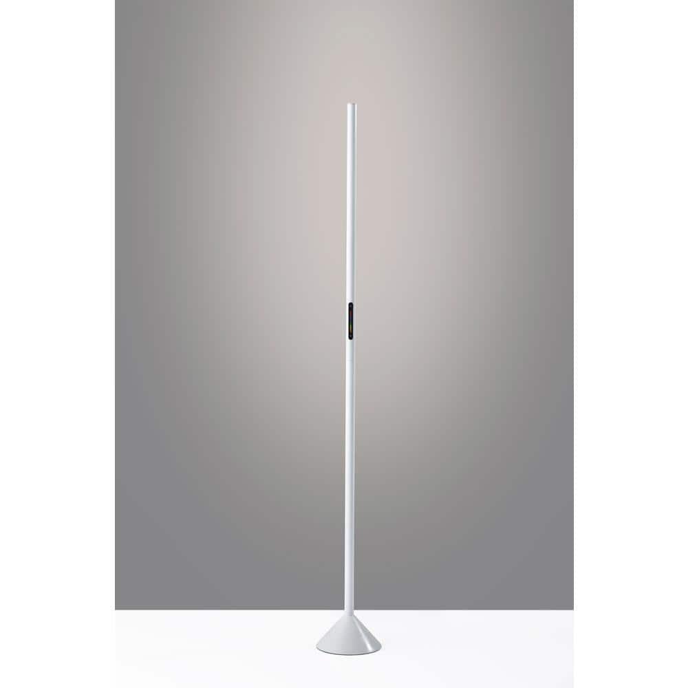 Matte White LED Floor Lamp with Slide Dimmer and RGB Switch