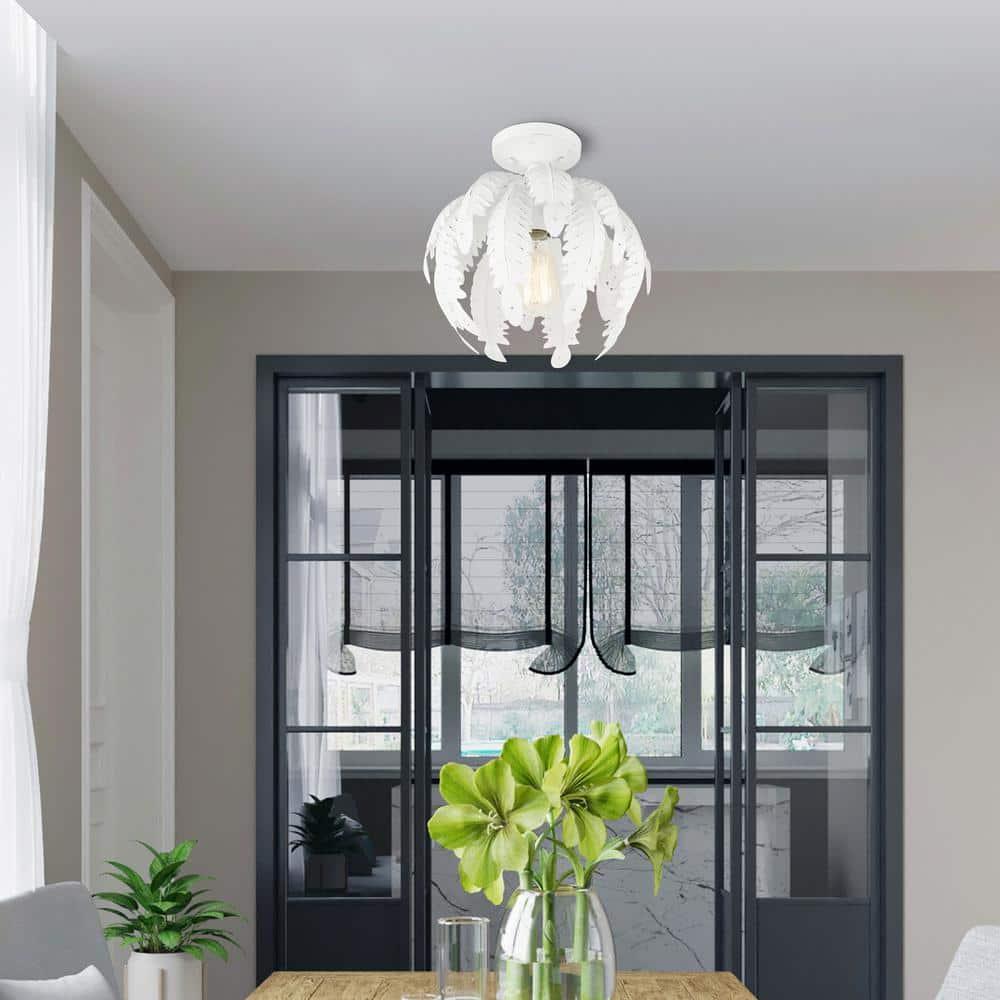Livex Lighting Acanthus 1 - Light Semi-Flush Mount in  Antique White