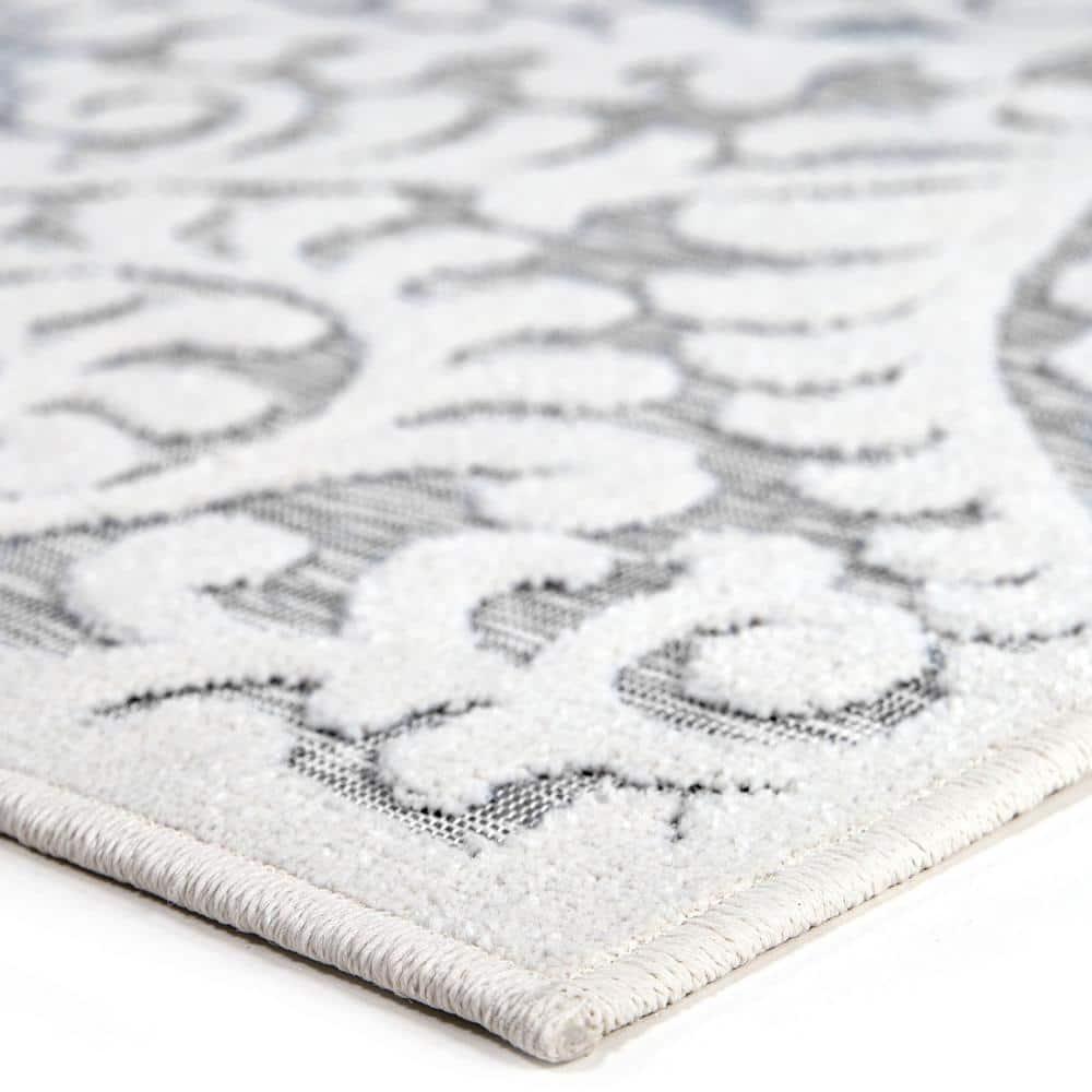 My Texas House Bluebonnets Natural Gray High Low Indoor Outdoor Rug