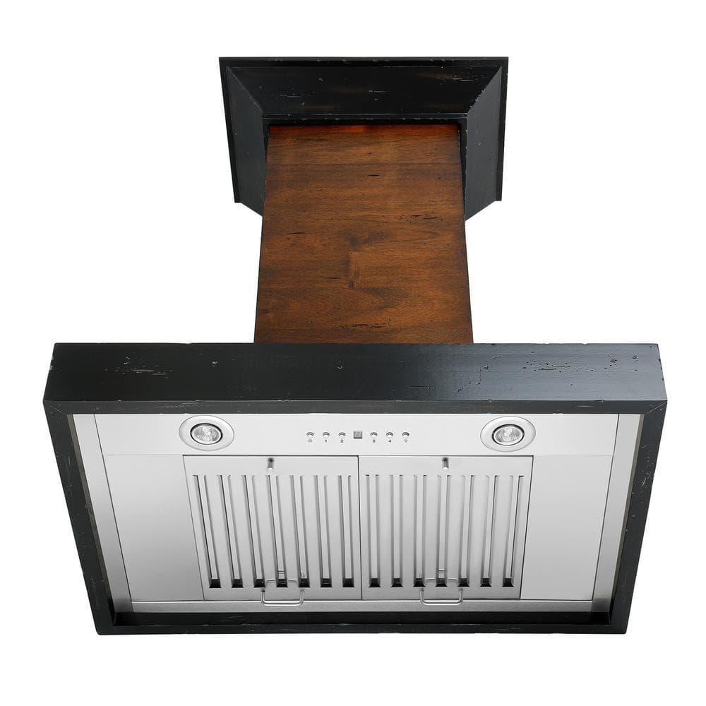 ZLINE ZLINE 30 in. Convertible Vent Wooden Wall Mount Range Hood in Antigua & Walnut KBAR-30