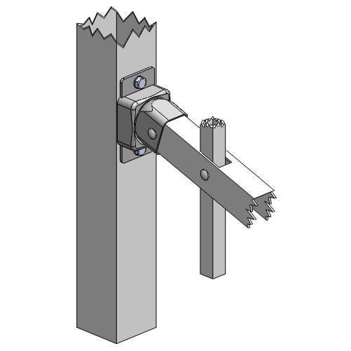 White Metal Fence Post 2 in. X 2 in. X 3 Ft. with Flange Post (White)