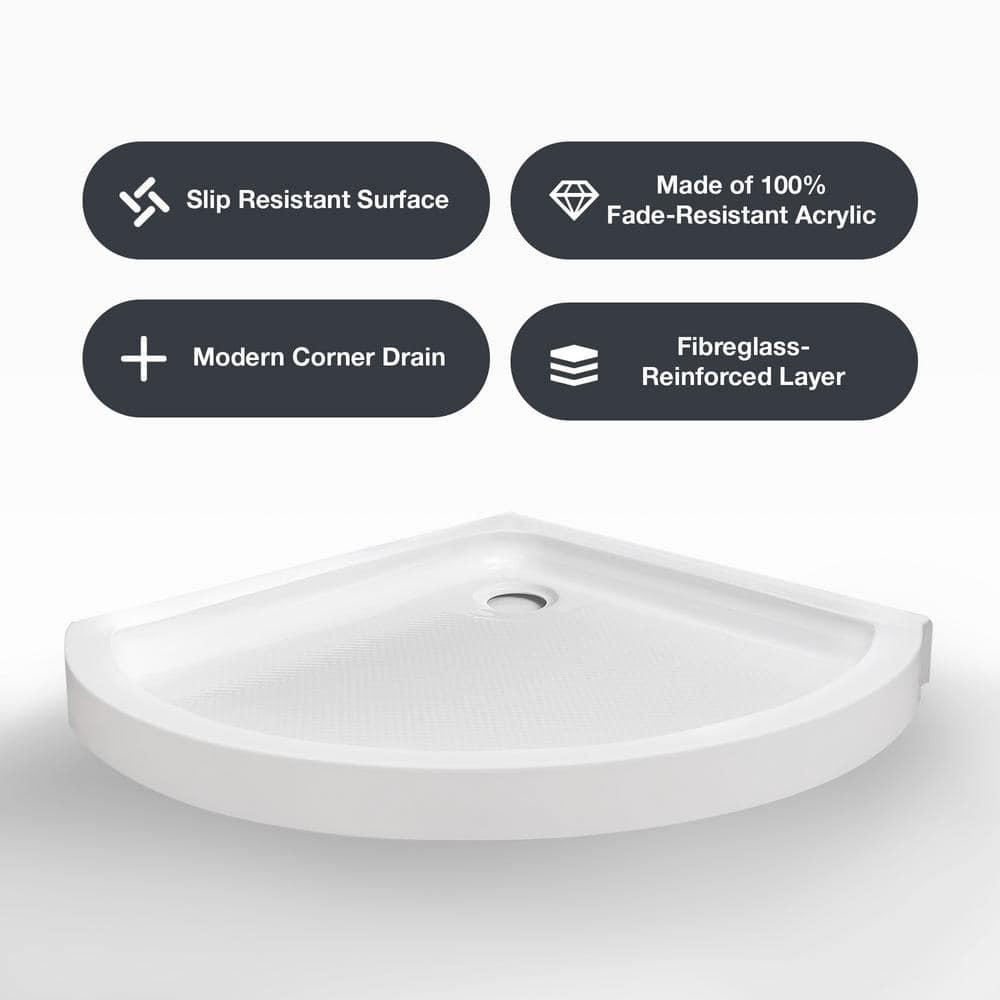 Ove Decors Breeze_36_without_walls OVE Decors Breeze Premium 40 in. Round Shower Kit w/ Clear, Base in Chrome Finish