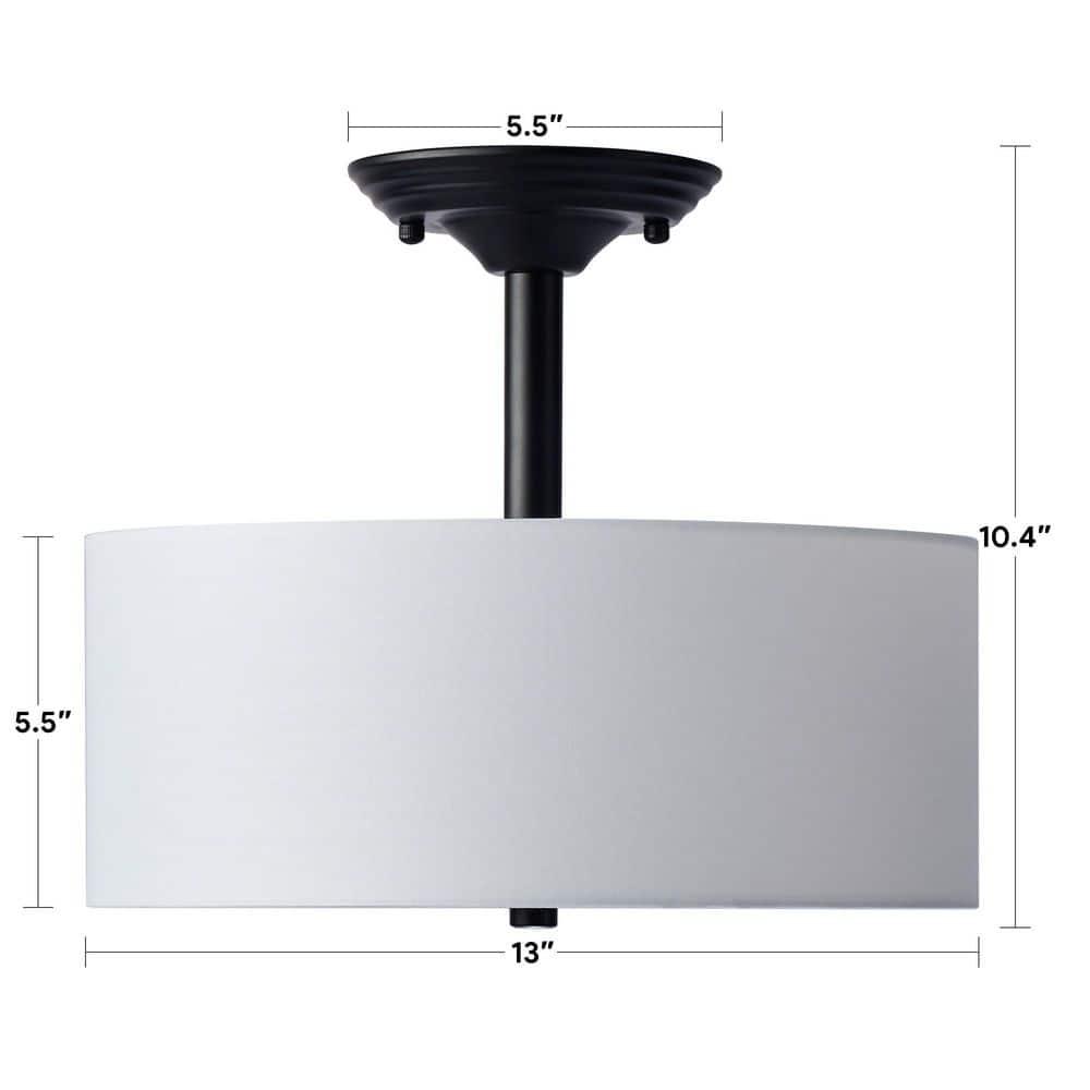Trade Winds Cassie Drum Semi-Flush Mount Ceiling Light in Matte Black