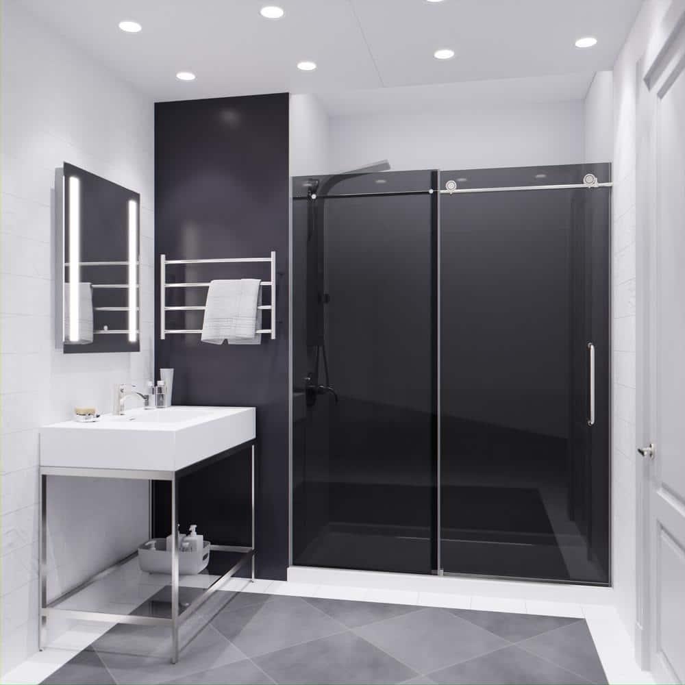 60” W x 76” H Sliding Frameless Shower Door