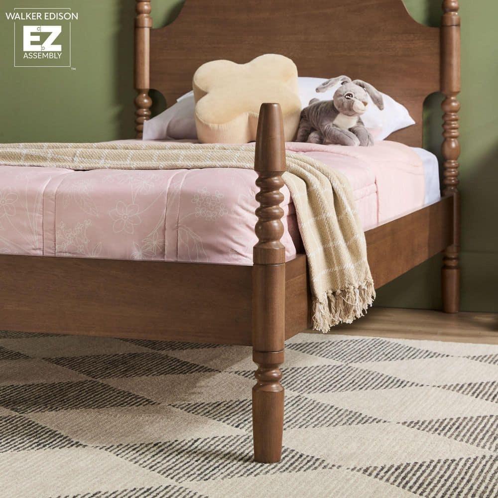 Vivienne Traditional Easy Assembly Solid Wood Twin Spindle Bed