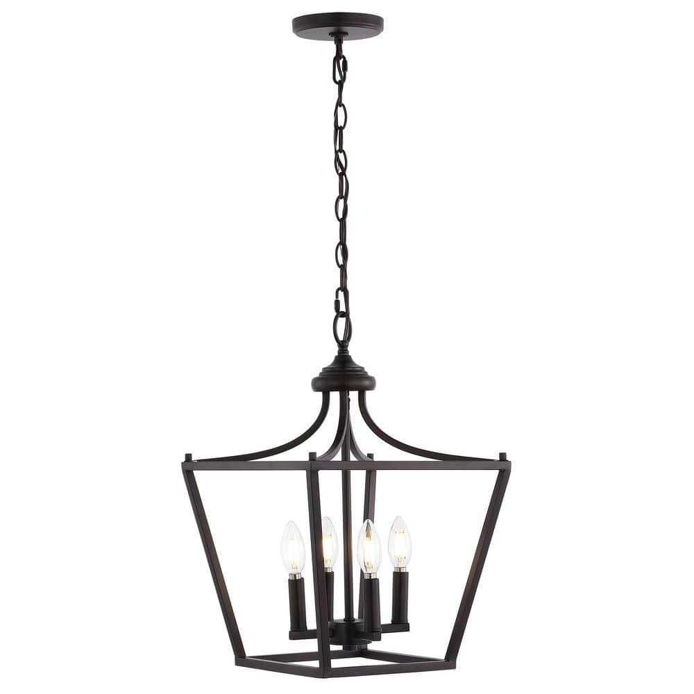 Camden 13" 4-Light Iron Classic Midcentury Pendant Lantern, Oil Rubbed Bronze