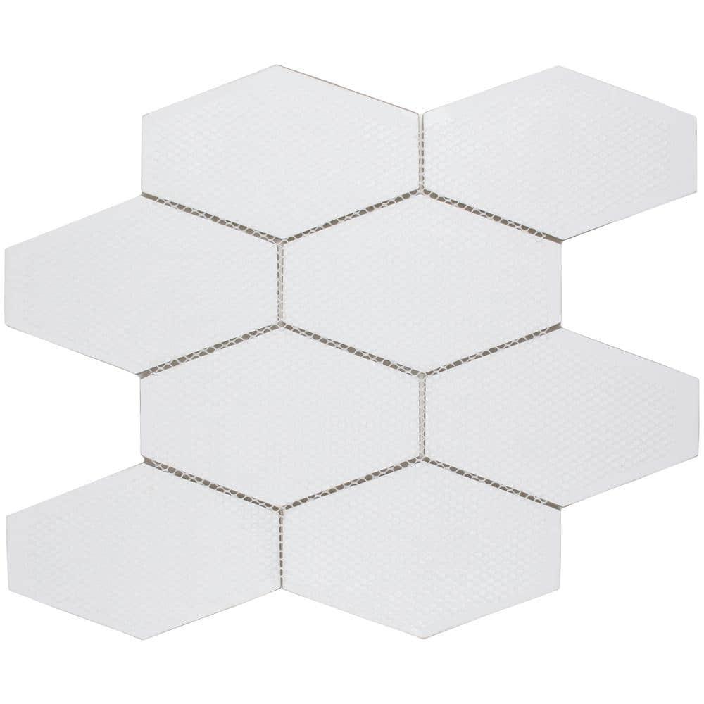 Cruz Bay Studio Long Hex 10.60in.x11 in. Glass Mosaic Tile