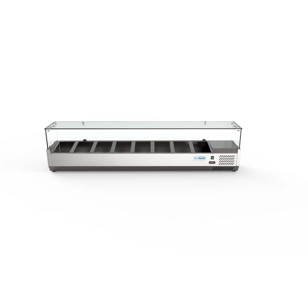 KoolMore 71 in. Eight Pan Refrigerated Countertop Condiment Prep Station