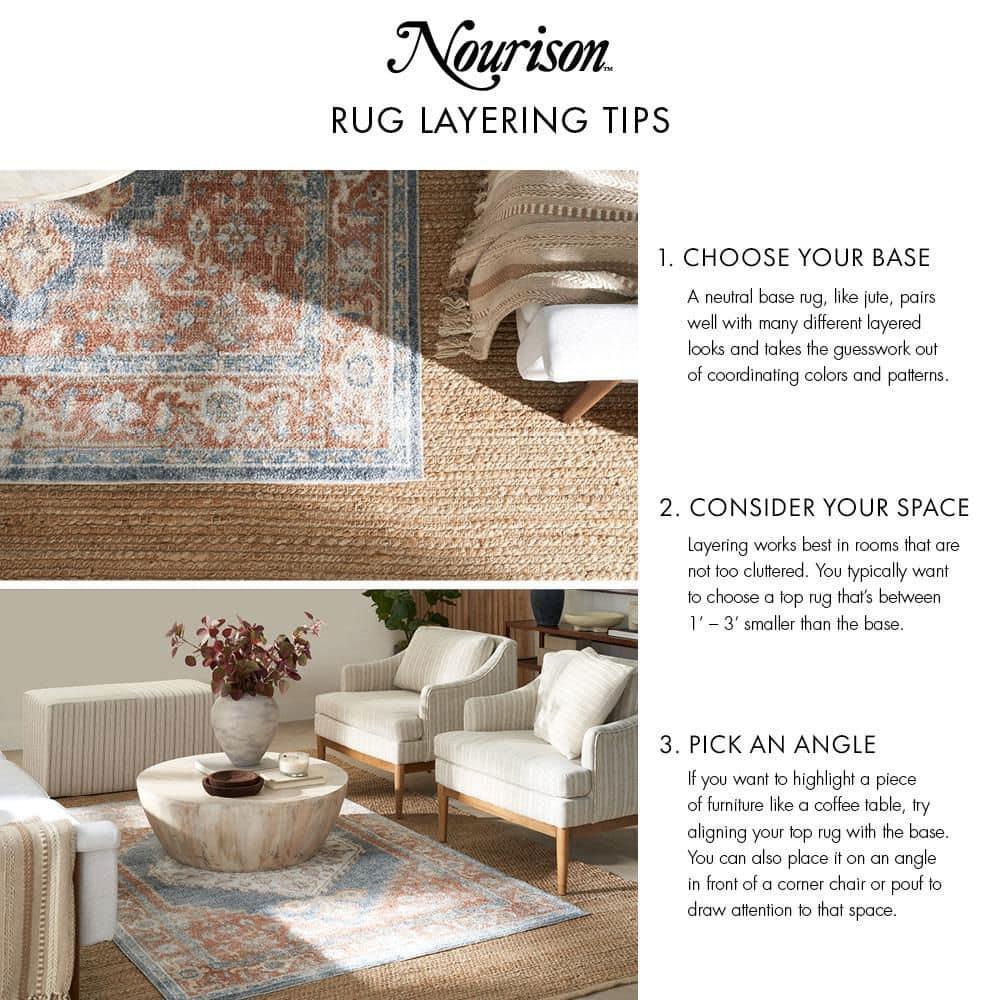 Nourison Essentials Easy Care Indoor Outdoor Area Rug - Rust 2' x 4'