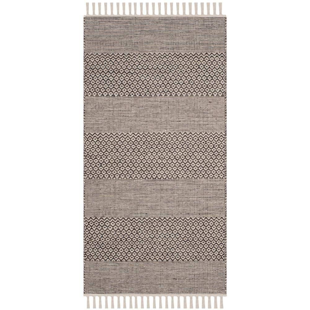 Montauk MTK330 Hand Woven Area Rug - Ivory/Anthracite - 3'x5' - Safavieh.