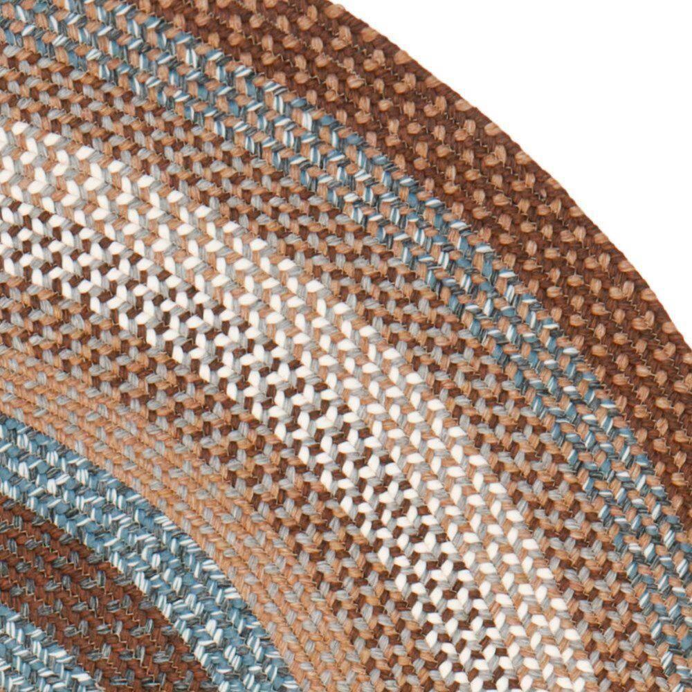 Braided BRD313 Hand Woven Area Rug - Brown/Multi - 6'x9' Oval - Safavieh.