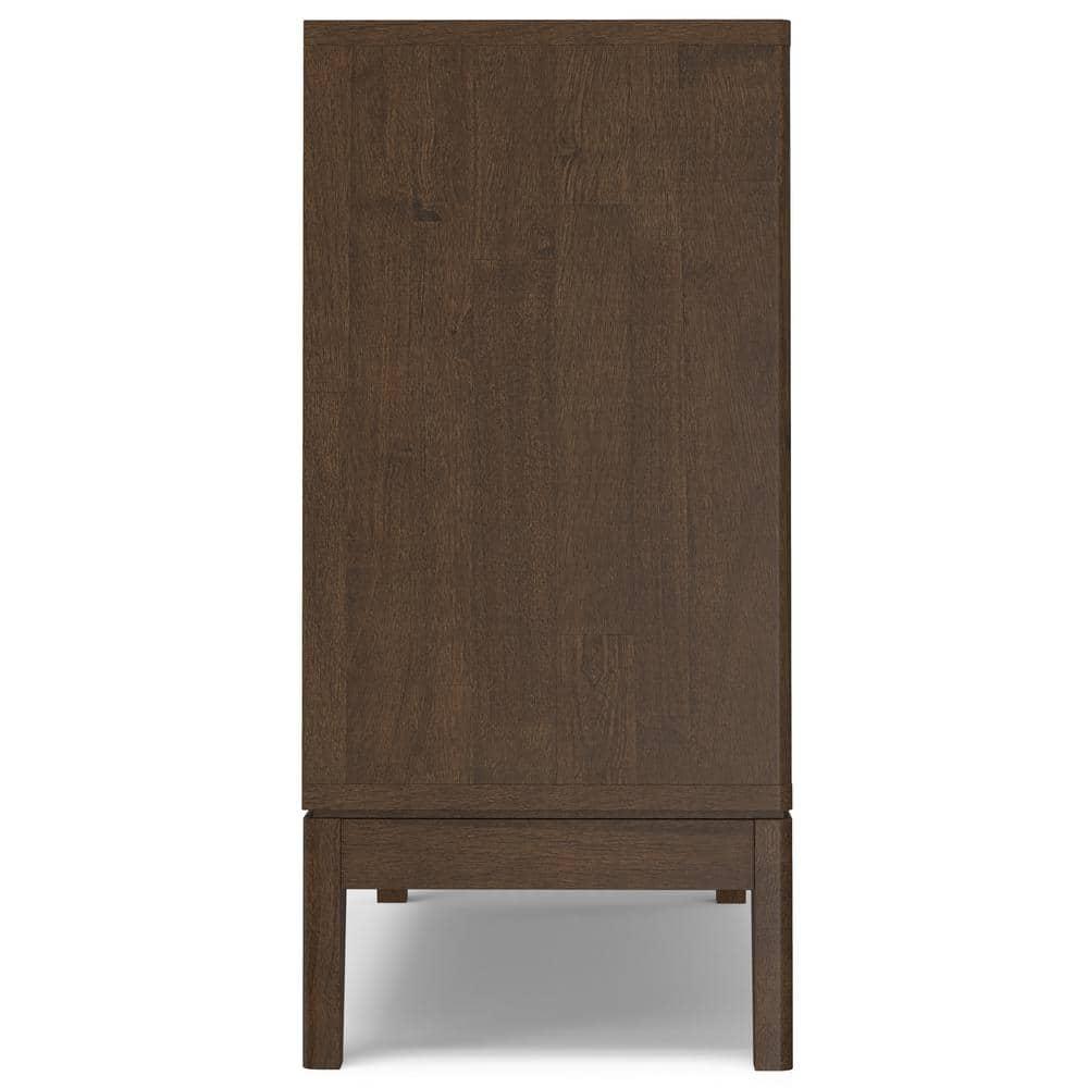 Simpli Home Harper 38"W Solid Wood Mid-Century Modern 2-Door Sideboard Buffet with Adjustable Shelves