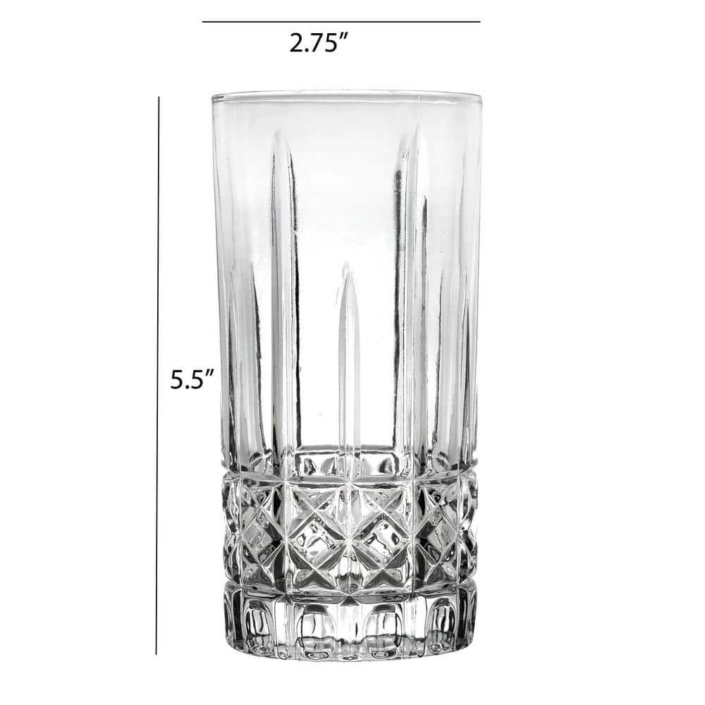 Lorren Home Trends Lorren Home Trends Tall 12 Ounce Drinking Glass-Textured Cut Glass (Set of 6)